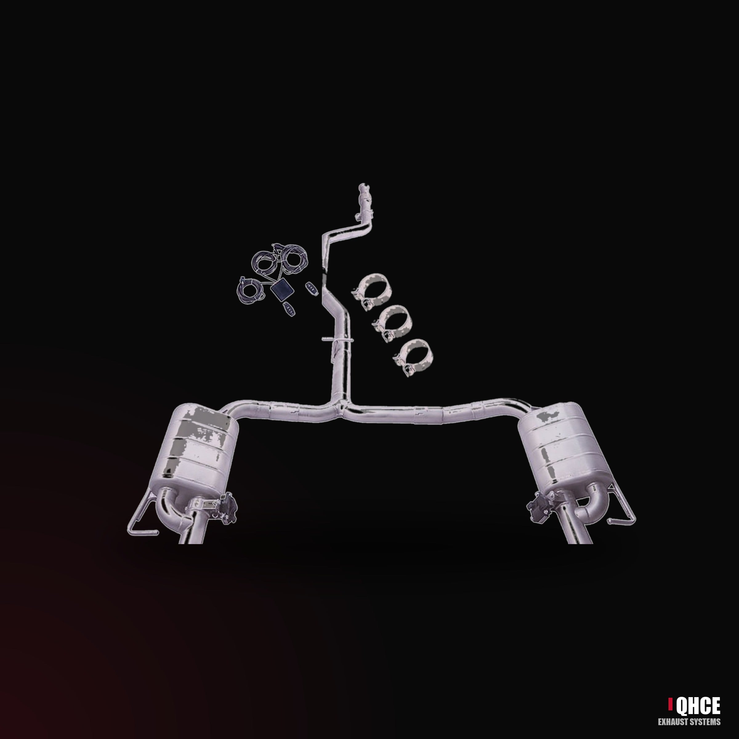 QHCE W205 Mercedes C-Class catback — view 1