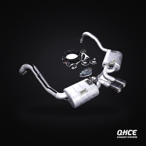 QHCE 718 Cayman Catback — carbon tips, valvetronic