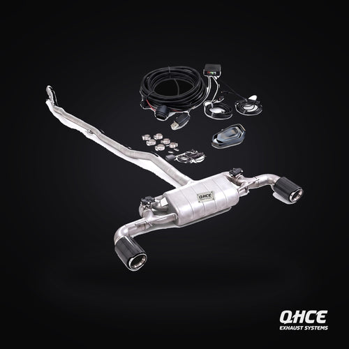 QHCE A35 / A45 AMG Catback — carbon tips, valvetronic