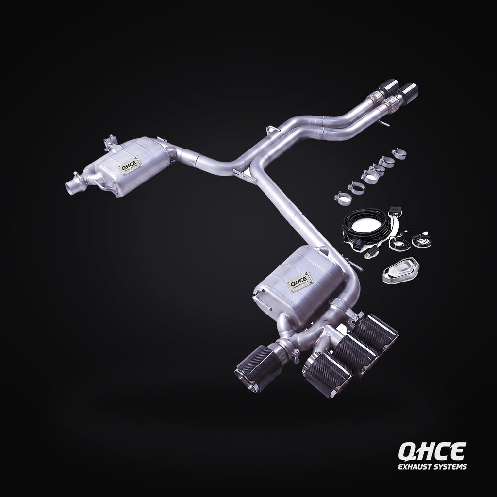 QHCE Audi A6 Allroad C8 Catback — carbon tips, valvetronic