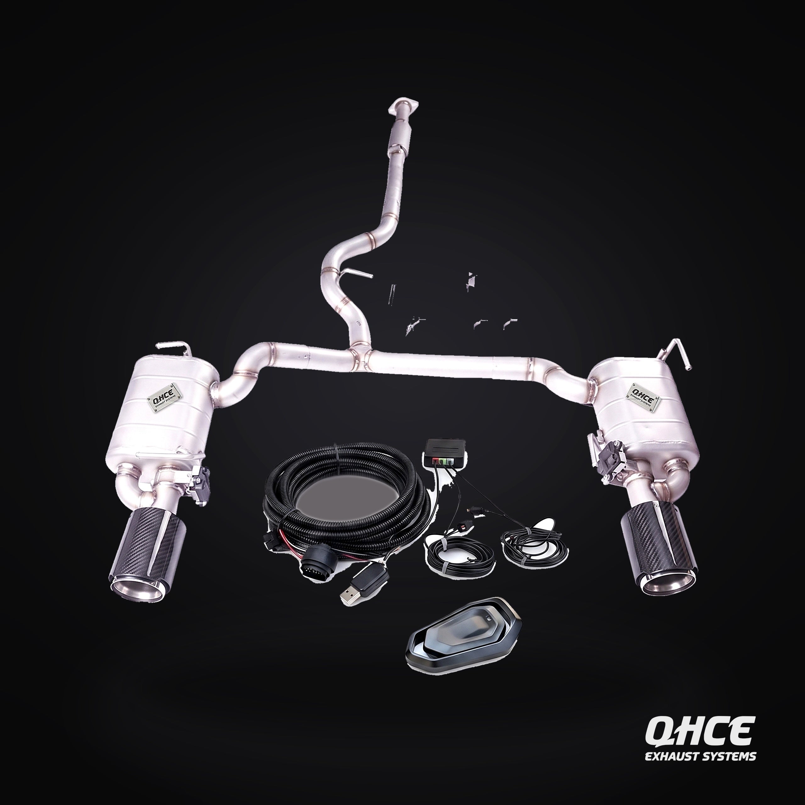 QHCE BRZ / GR86 Catback — carbon tips, valvetronic
