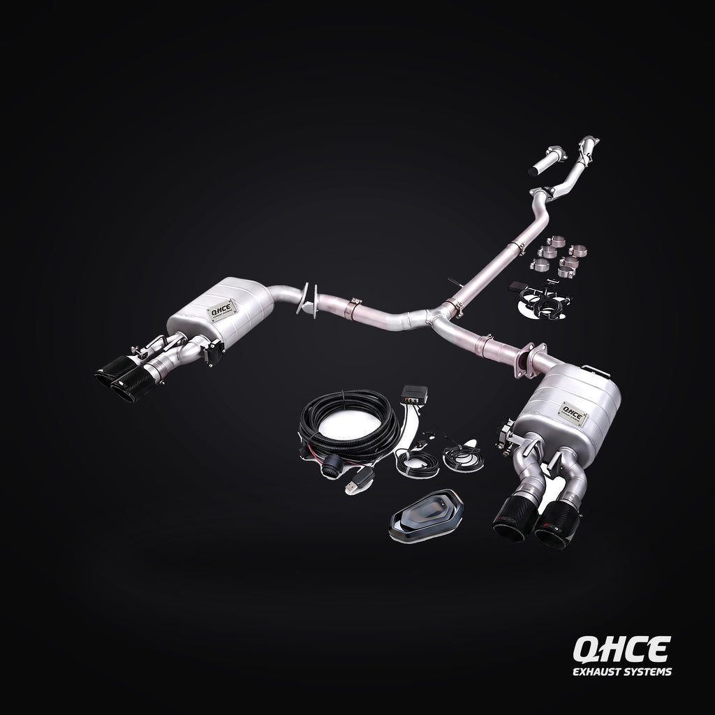 QHCE Camry V6 Catback — carbon tips, valvetronic