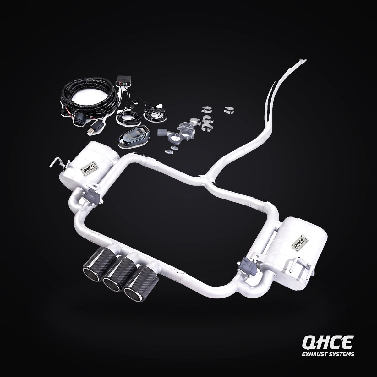 QHCE Civic 11th Gen Catback — carbon tips, valvetronic