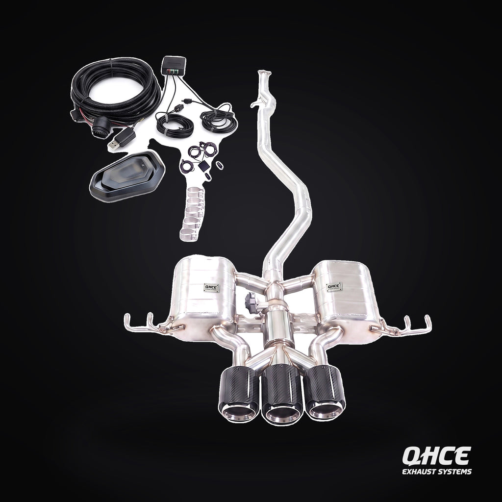 QHCE Civic Type R Catback — carbon tips, valvetronic