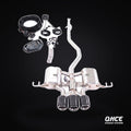 QHCE Civic Type R Catback — carbon tips, valvetronic