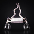 QHCE M3 / M4 F80 catback — quad carbon fiber tips
