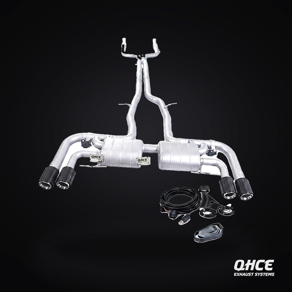 QHCE GLC43 AMG Catback — carbon tips, valvetronic