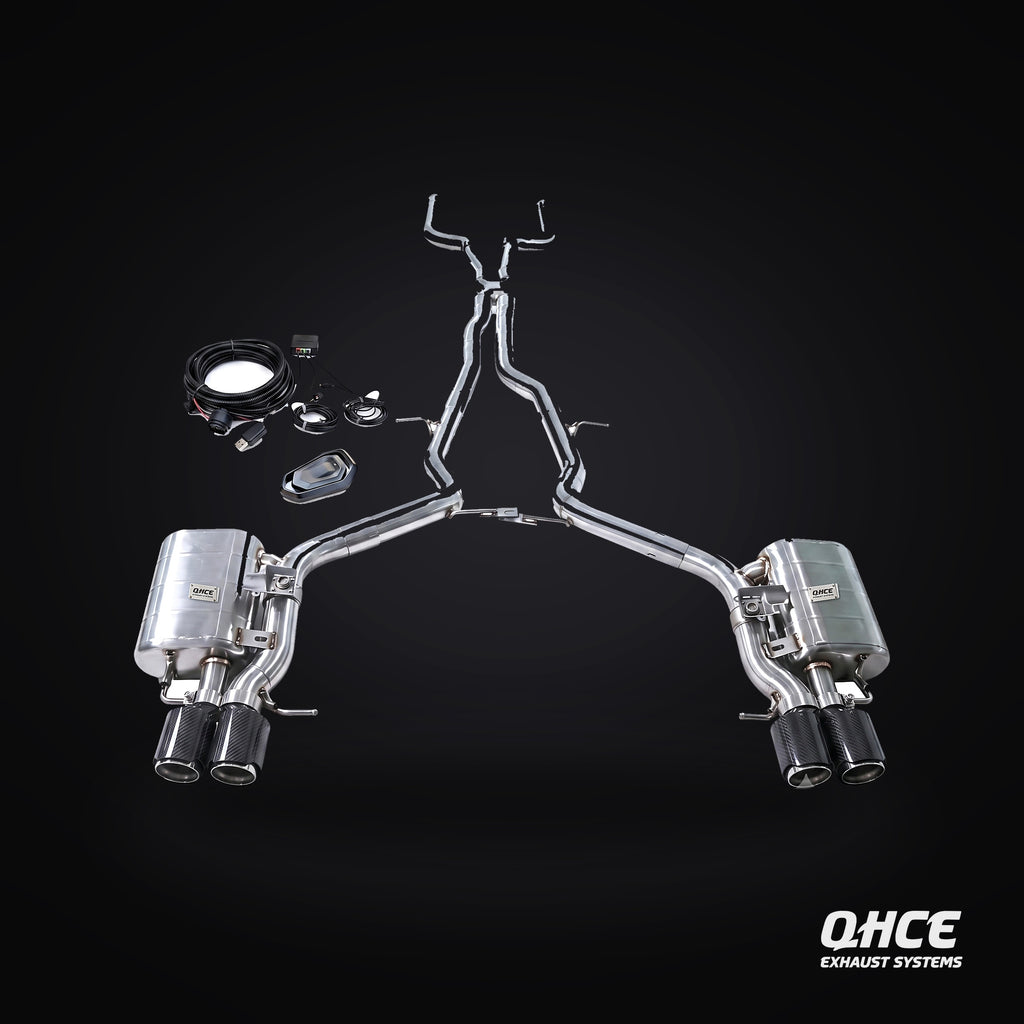 QHCE AMG GT63 C192 Catback — carbon tips, valvetronic