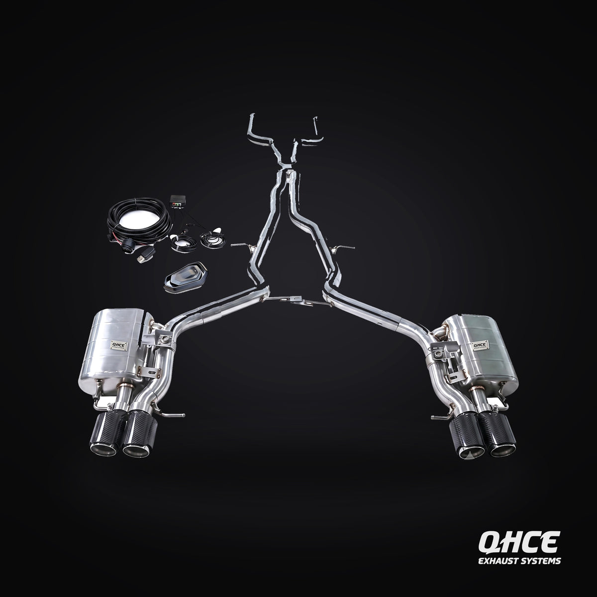 QHCE AMG GT63 C192 Catback — carbon tips, valvetronic